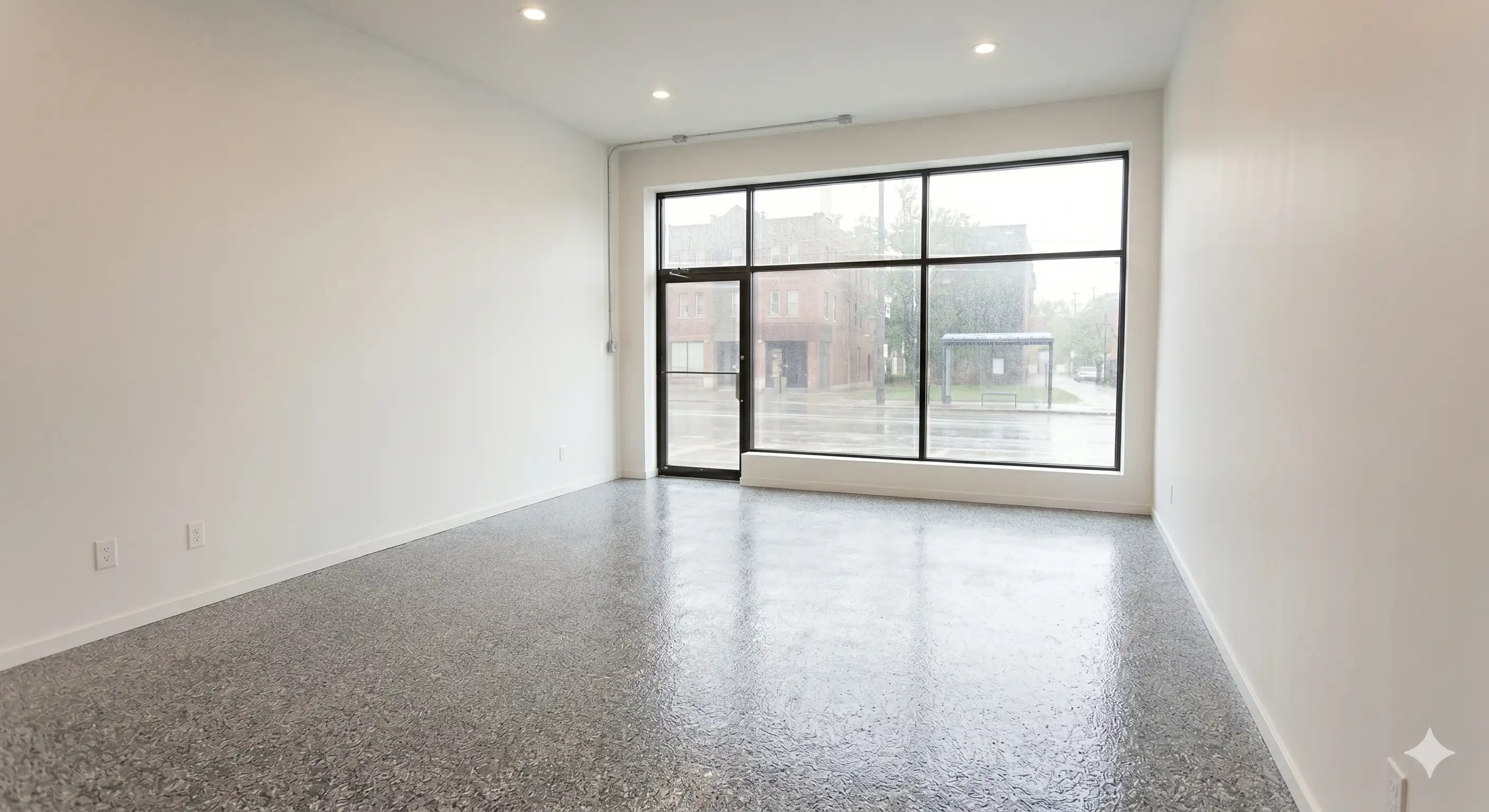 Sol en résine époxy Flake dans un atelier à Neuilly-sur-Seine